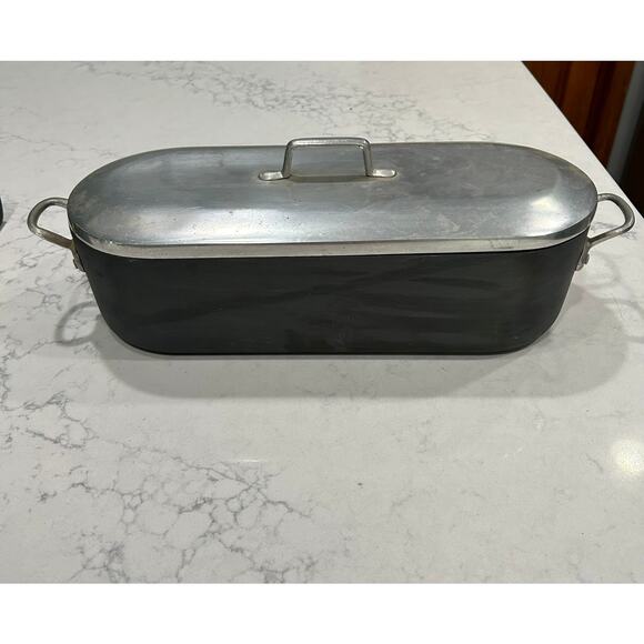 Magnalite GHC Professional 19" Fish Poacher Trivet & Lid Anodized Aluminum USA - Picture 1 of 10